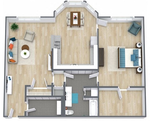 Park North Apartments A1 Floor Plan